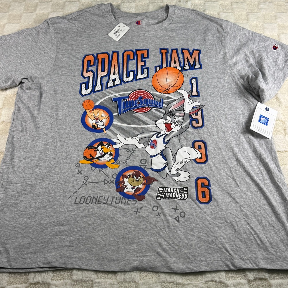 Champion Space Jam Tune Squad Looney Tunes Gray Graphic T-Shirt XXL NEW